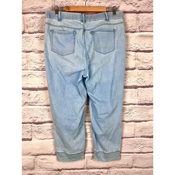 J. JILL DENIM Women's 16T Tall Blue Authentic Fit Crop Light Wash Raw Hem Jeans - Picture 3 of 10